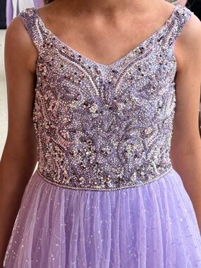 Sherri Hill Size 10 Lavender Fully Stoned Dress - No Alterations